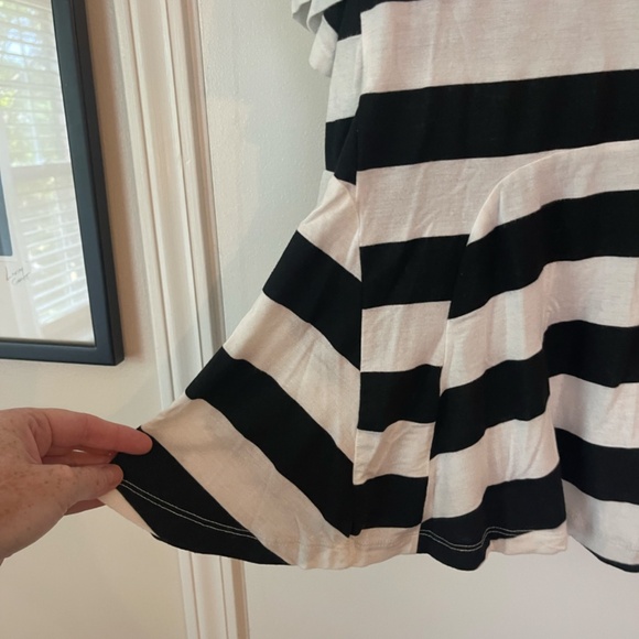 Anthropologie Everleigh Striped Peplum Swing Tee - Picture 7 of 9